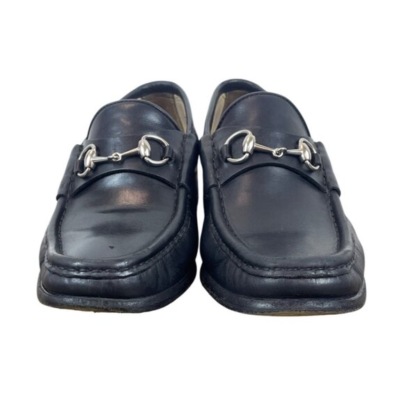 Vtg Gucci Black Leather Mocassino Pelle Mors Vit Bulgaro Horsebit Loafers Sz 6B - Picture 2 of 11